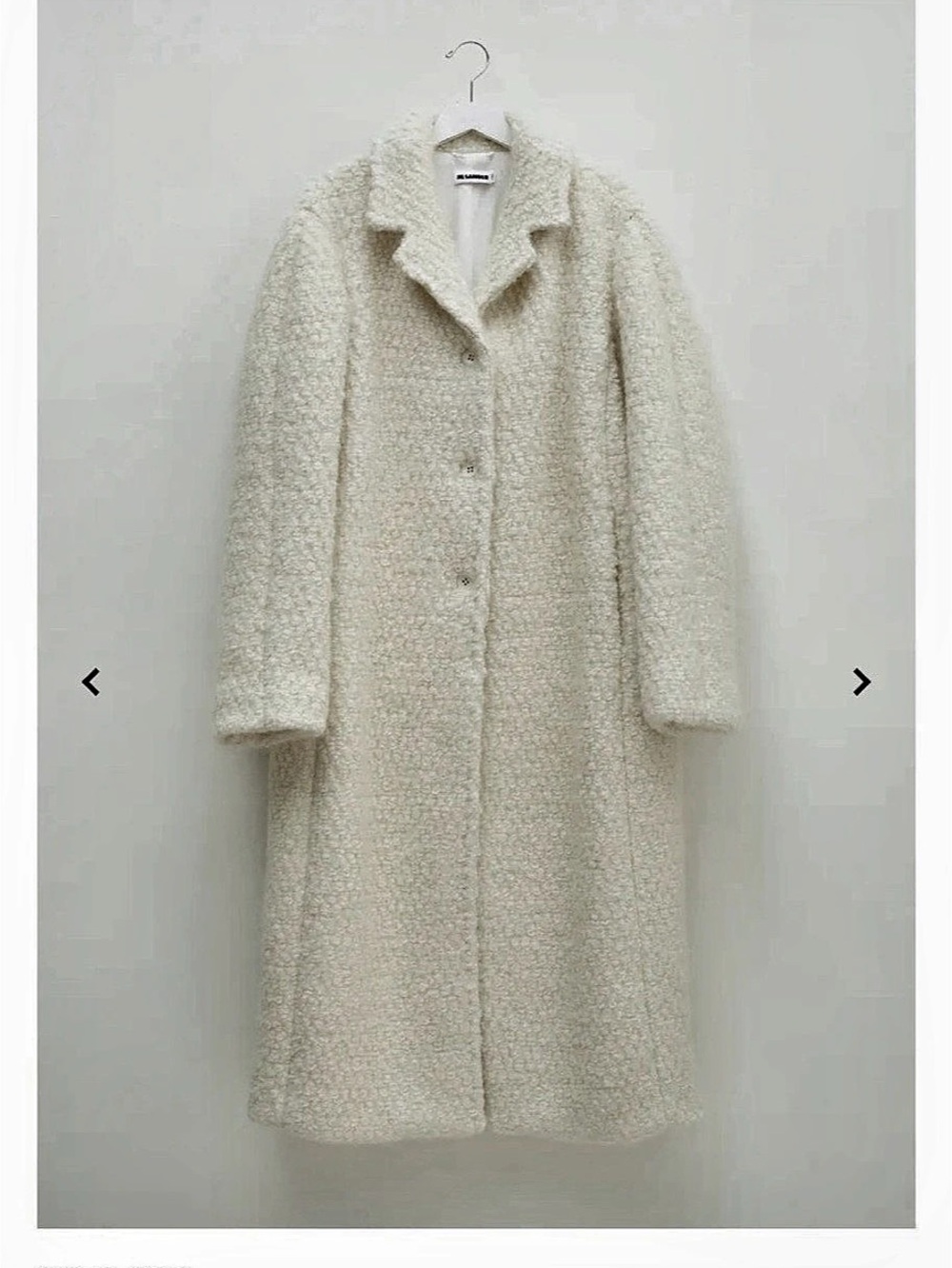Jil Sander Coat Cream New With Tags
